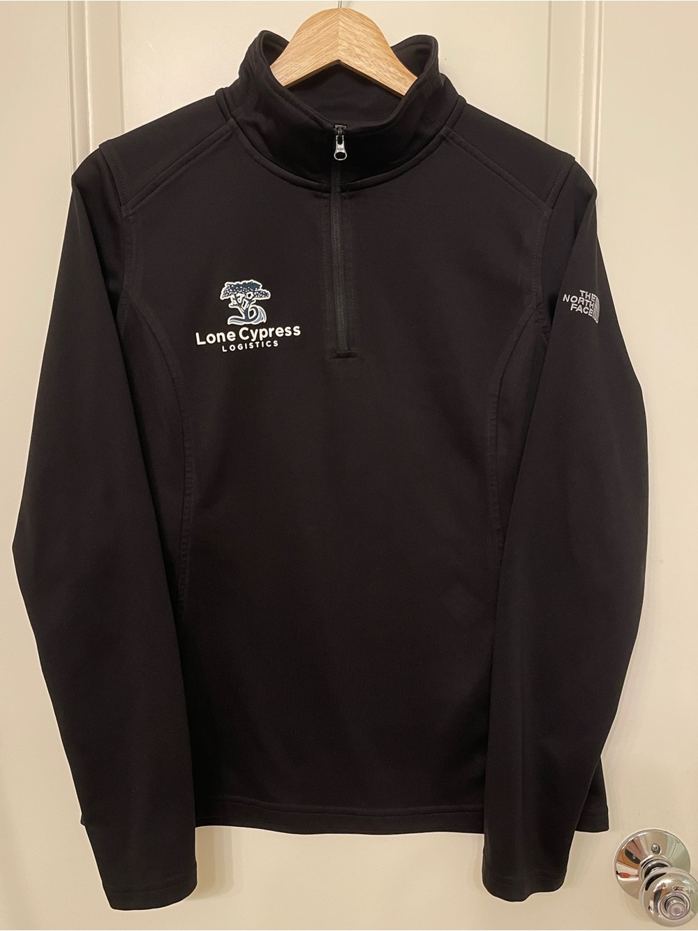 The North Face Black Quarter-Zip Performance Pullover with Lone Cypress Logo